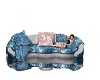 silk blue+white couch