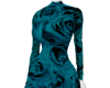 Teal Rose Knit Dress