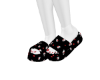 fluffy slippers black