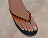 Orange Flip Flop Plaid M