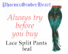 Lace Split Pants teal