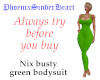 Nix busty green bodysuit