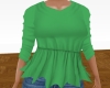 Casual Green Flare Top