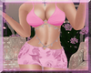 Pink Bikini Skirt Set