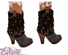 Black Floral Mix Boots