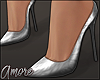 $ Silver Shiny Heels