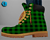 Green Work Boots Plaid F