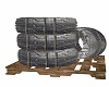 pallet of old tyres