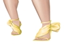 yellow satin bow heel