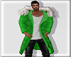 Green fur coat