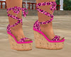 pink leapord print wedge