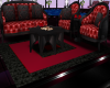 Red and black couches