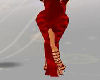 PC red fishtail skirt
