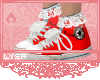 L* Red Converse W/ Socks