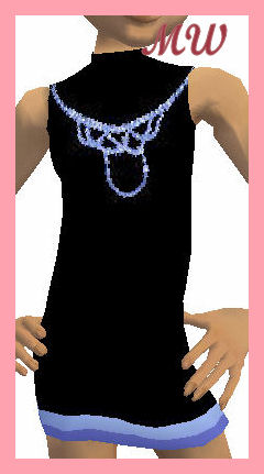 Black dress w/ blue chain