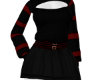 vestido pret e vermelho