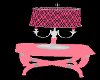 Pink Plaid Table w/lamp