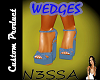 N!Blue Flora Wedge shoe