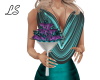 V Teal/Purple BM Bouquet