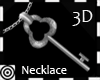 *m 3D Silver Key Necklac