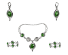 5Pc Emerald Jewelry Set