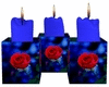 blue rose candles 