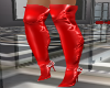red thigh boots