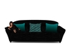 Black an teal pose couch