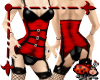 Corsette w/Fishnets Red