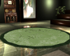 Green Round Fringed rug