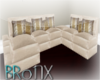 lBXl Cream Leather Couch