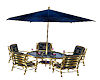 blue gold patio table