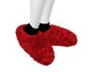 Red Fuzzy Slippers M