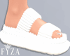 F! Cozy Sandals White