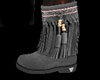 Fringe Boots-Gray