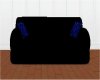 Black Couch Blue Pillows