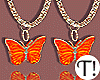 T! Orange B'fly Earrings