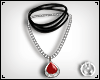 Silver Pvc Necklace Red