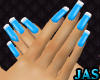 (J) Blue Long Nails