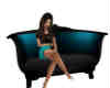Blue Dumask Couch