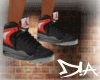 ❥Black/Red Jordans