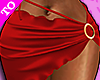 red satin skirt