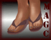 Brown swirl flipflops