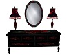 Blk n Red Rose Dresser