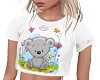 White Cute Bear Crop T