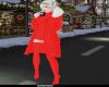 winter red dress coat