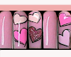 Pink Hearts Nails XL