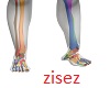 rainbow skeleton feet