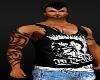 Sexy Models Black White SKull Tops Blue JEans Summer Tatoo