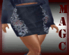 denim rose design skirt